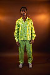 MEJAOUI SILK FLORAL SET – LIMITED EDITION IN LIME GREEN