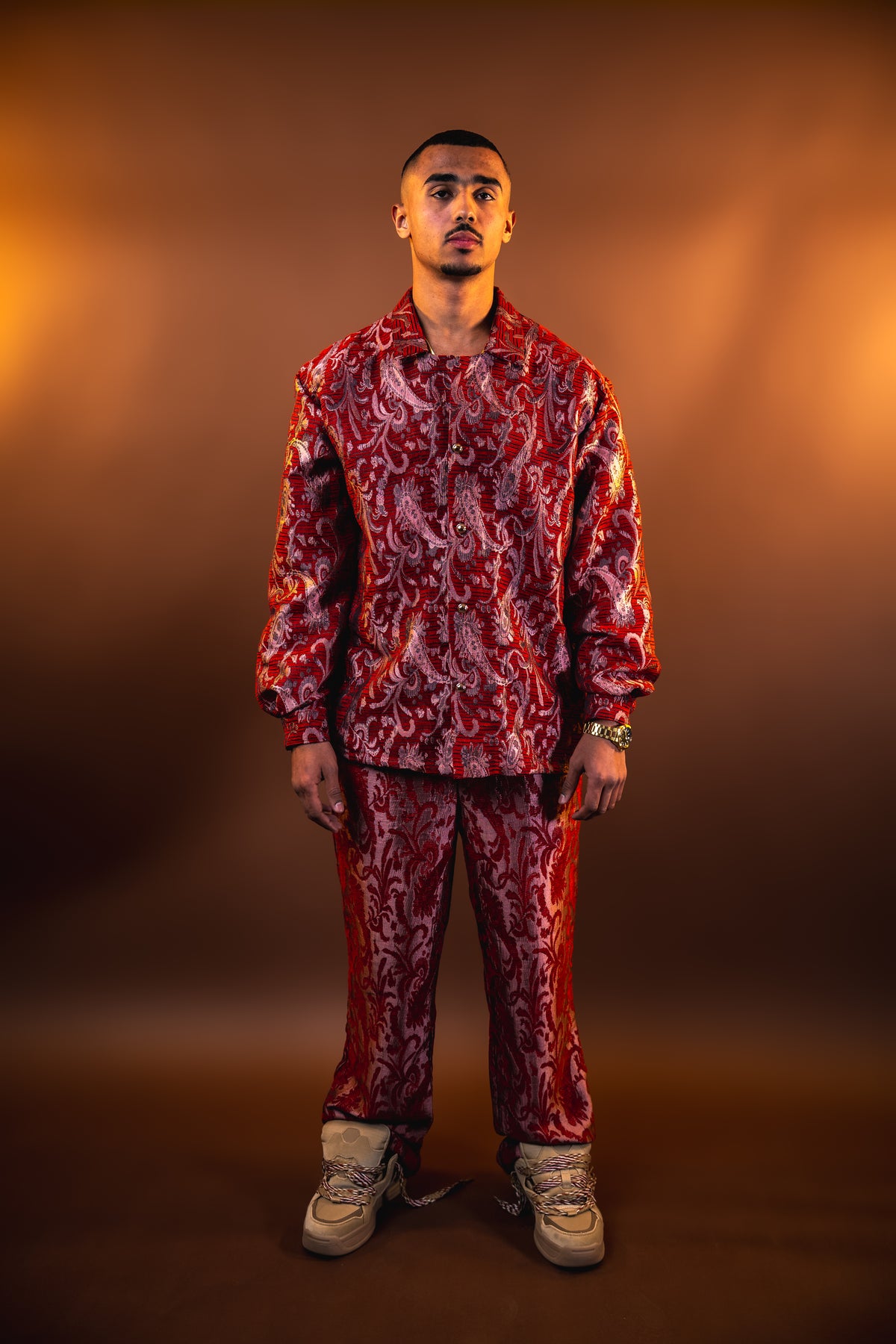 MEJAOUI RED EMBROIDERED SUIT – LIMITED EDITION
