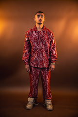 MEJAOUI RED EMBROIDERED SUIT – LIMITED EDITION