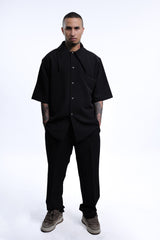MEJAOUI | Jet Black Signature Collar Co-ord Set